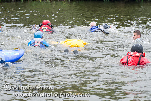 On-the-water. Training kayak paddlers to rescue swimmers