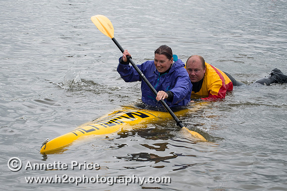 On-the-water. Training kayak paddlers to rescue swimmers