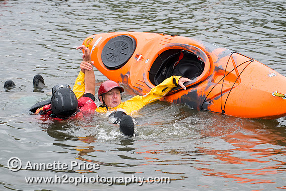 On-the-water. Training kayak paddlers to rescue swimmers