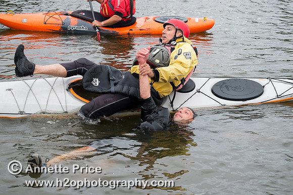On-the-water. Training kayak paddlers to rescue swimmers