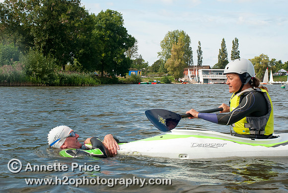 On-the-water. Training kayak paddlers to rescue swimmers