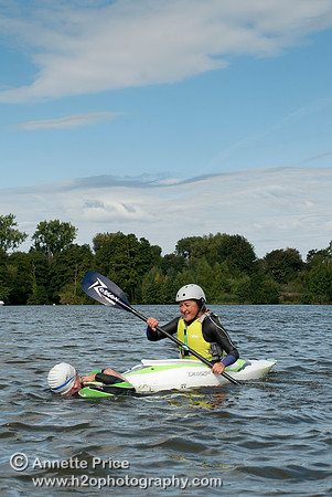 On-the-water. Training kayak paddlers to rescue swimmers