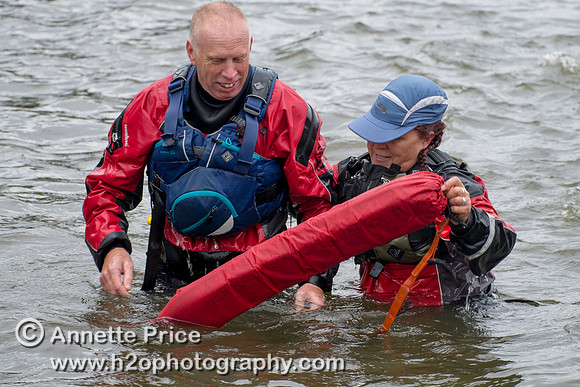 On-the-water. Training kayak paddlers to rescue swimmers