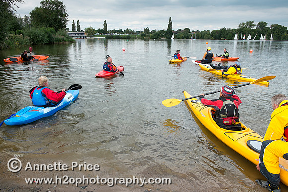 On-the-water. Training kayak paddlers to rescue swimmers