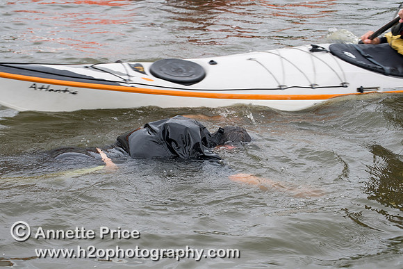 On-the-water. Training kayak paddlers to rescue swimmers